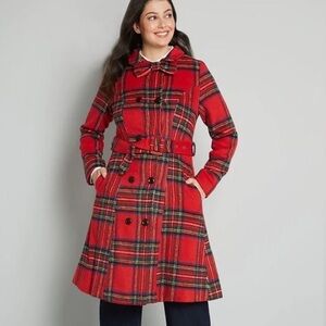 Modcloth Wow, That’s a Cute Plaid Coat / Voodoo Vixen Margaret Red Plaid Coat